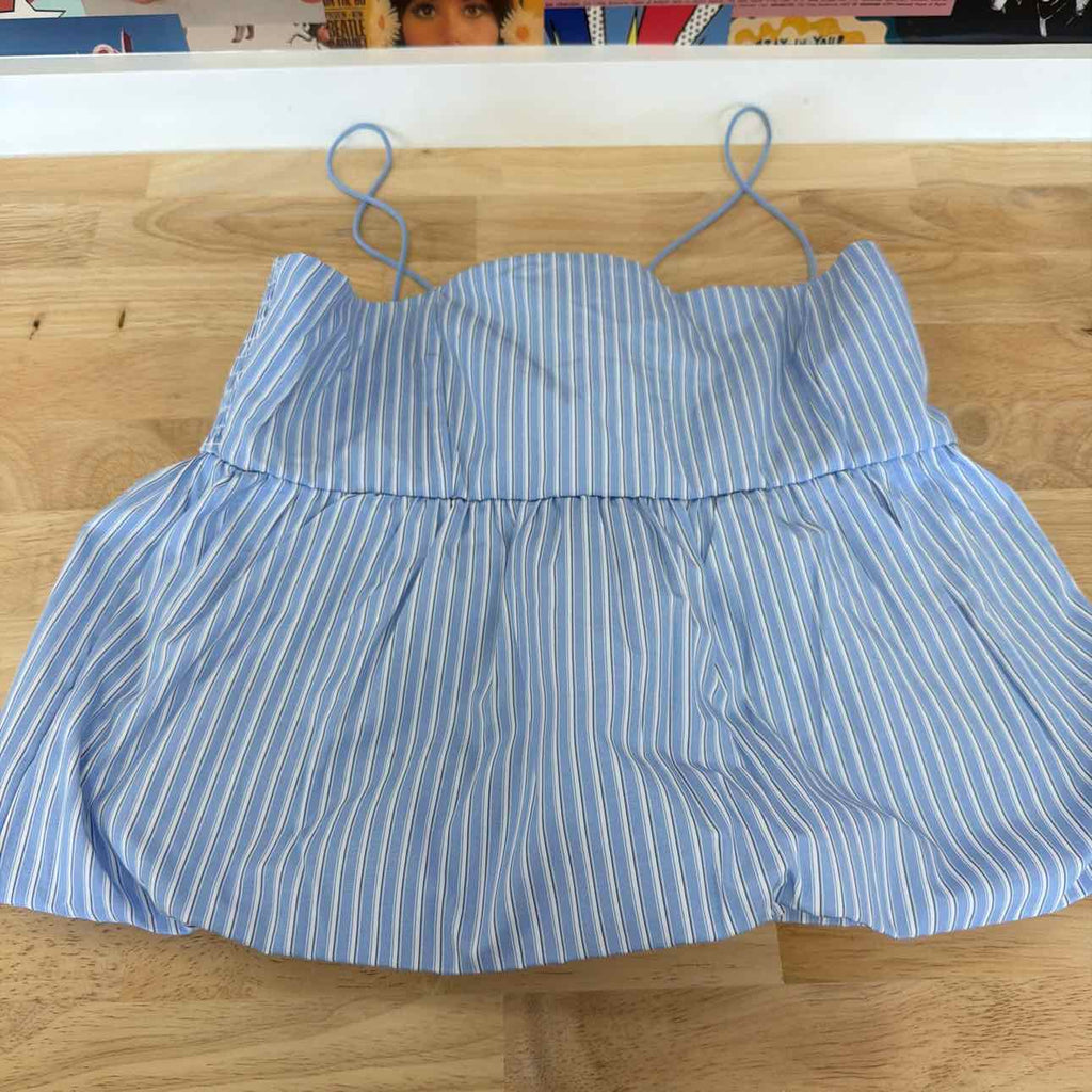Madden Girl Size M Poplin Bubble Tank Top
