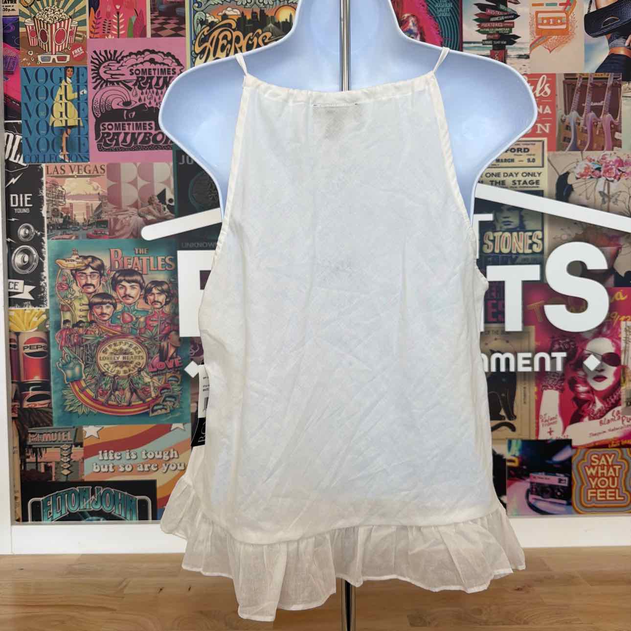 BCX Size M Cotton Eyelet Tank Top