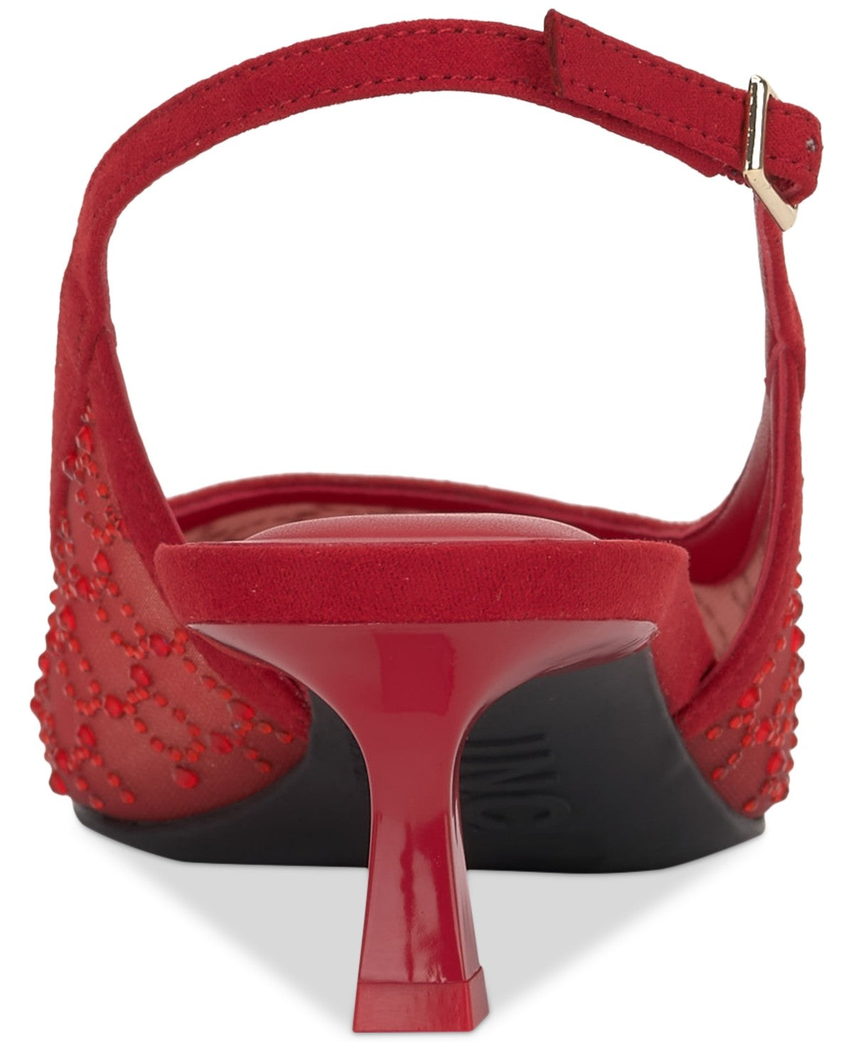 I.N.C. International Concepts Womens Gemini Mid-Heel Sling Red Bling Mesh 7M