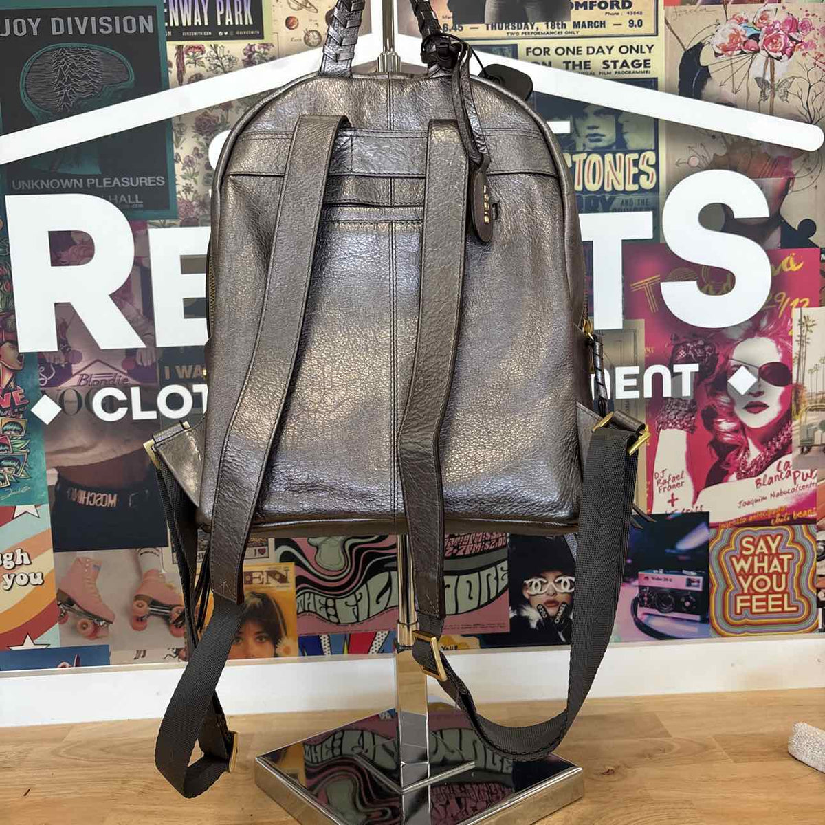 Lodis Silver Backpack Purse