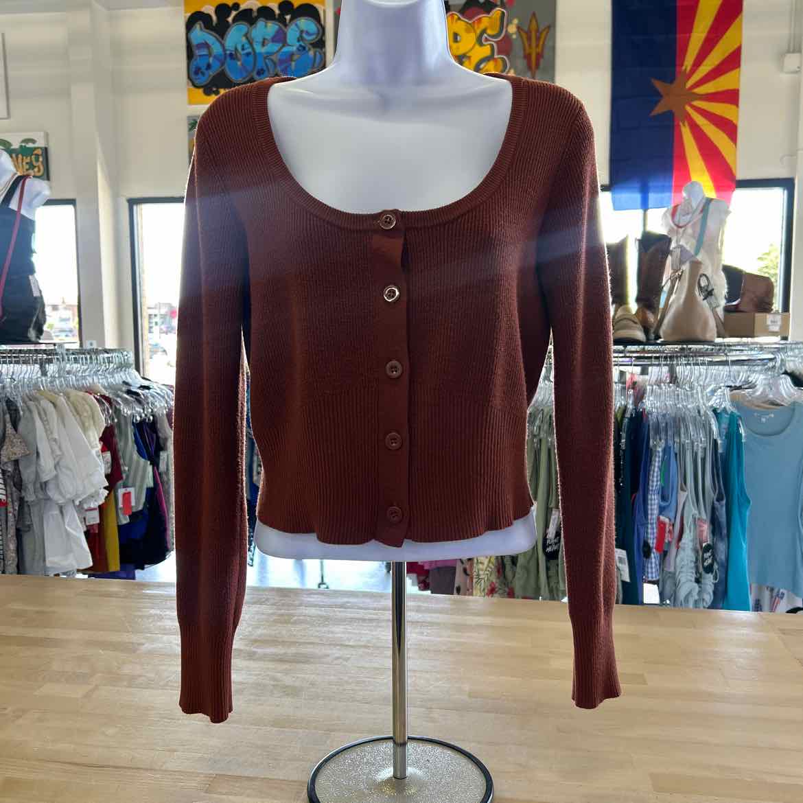 freshman Size M Brown Knit Preloved 2 pc Dress Set