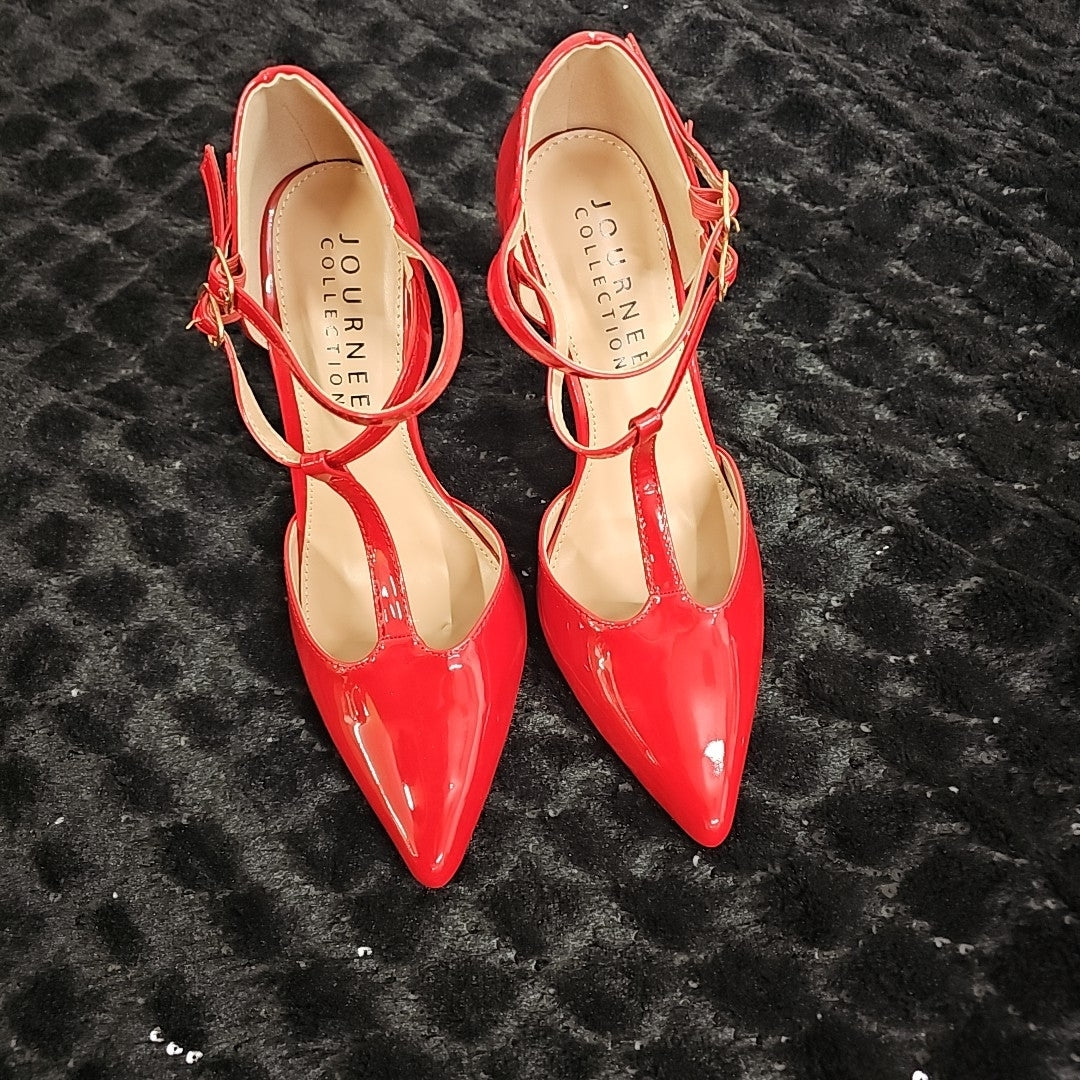 Journee Collection Shoe Size 7.5 Red Tru Pointed Toe High Stiletto Pumps NWT