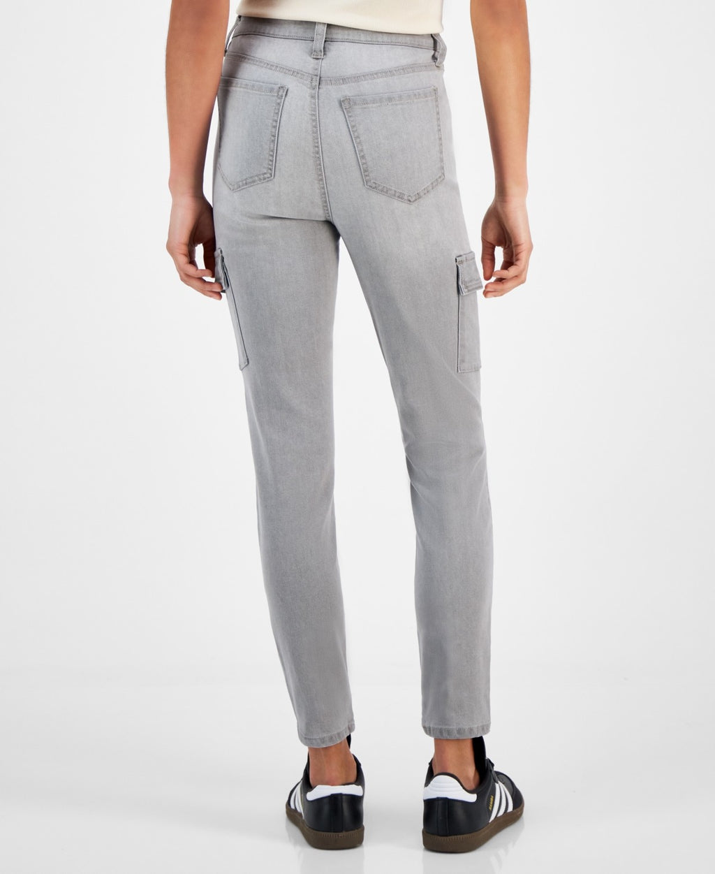 Celebrity Pink Juniors' Mid-Rise Cargo Skinny Jeans - Grey
