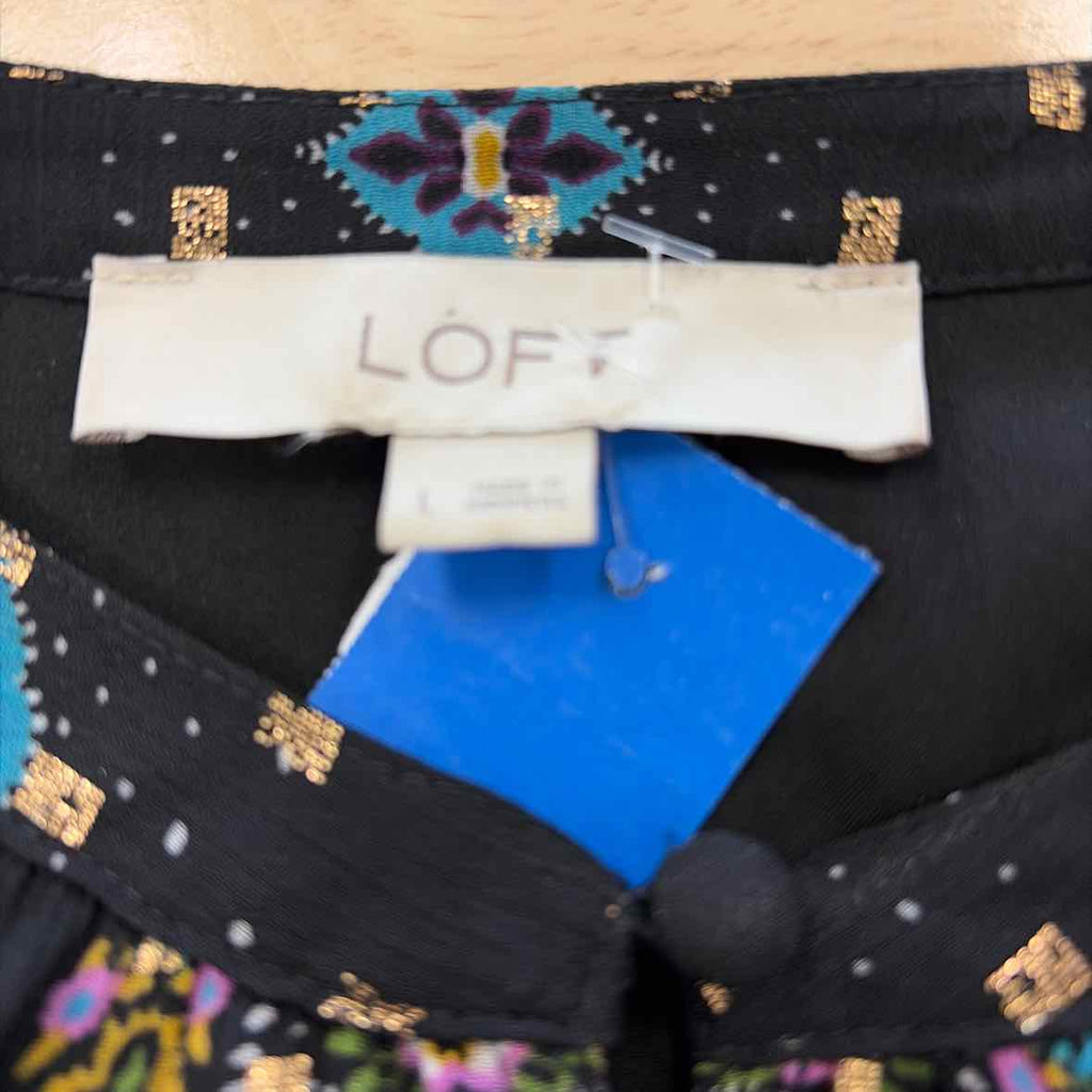 Loft Size L Black Preloved Blouse LS