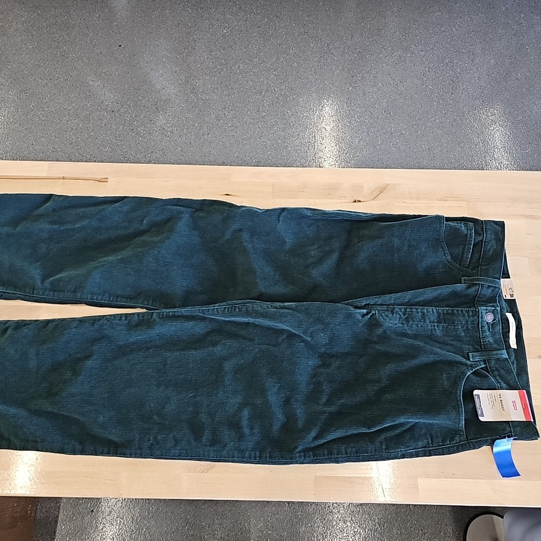 Levi's Size 10 Mid Rise 94 Baggy Corduroy Jeans - Darkest Spruce