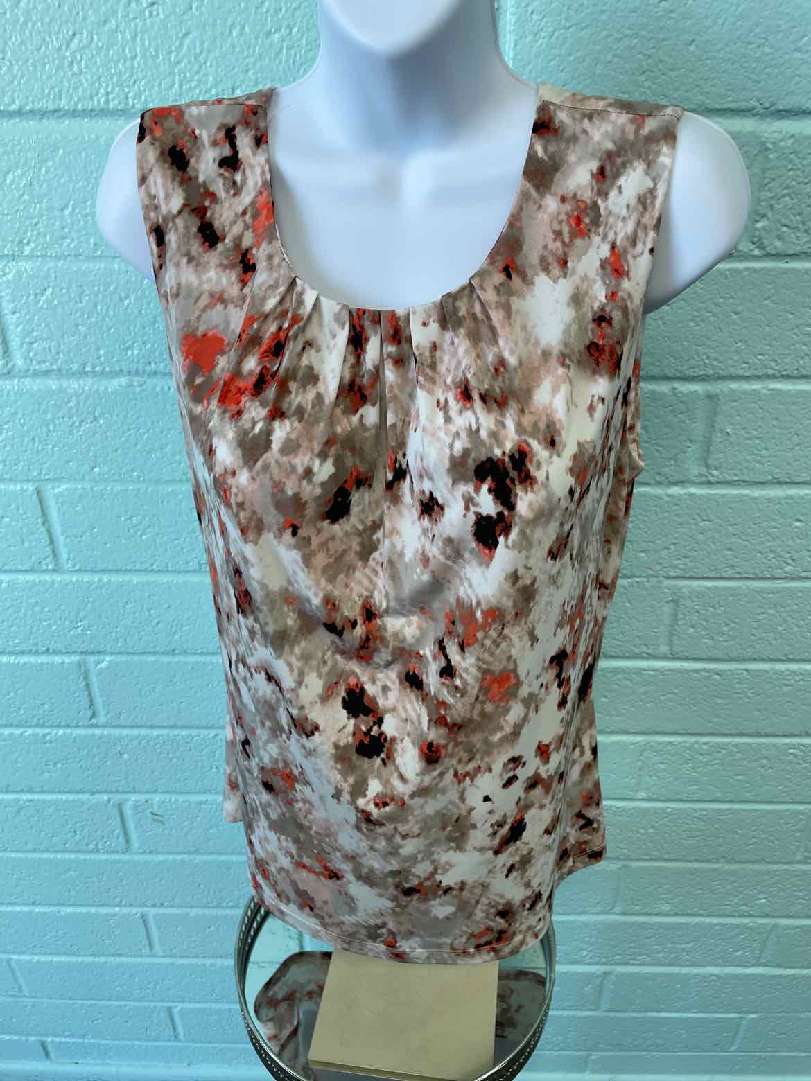 Calvin Klein Size M Rust Print Sleeveless