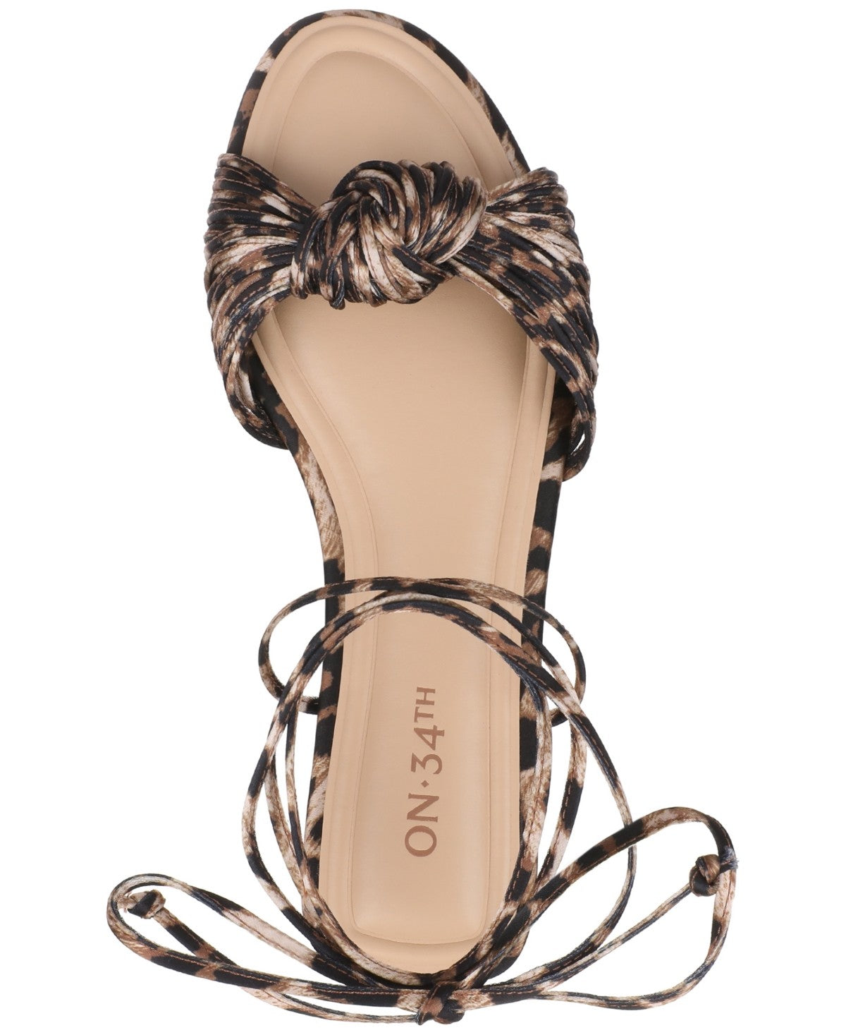 On 34th Size 7 On 34th Women's Jenniee Knot Flat Sandals - Leopard