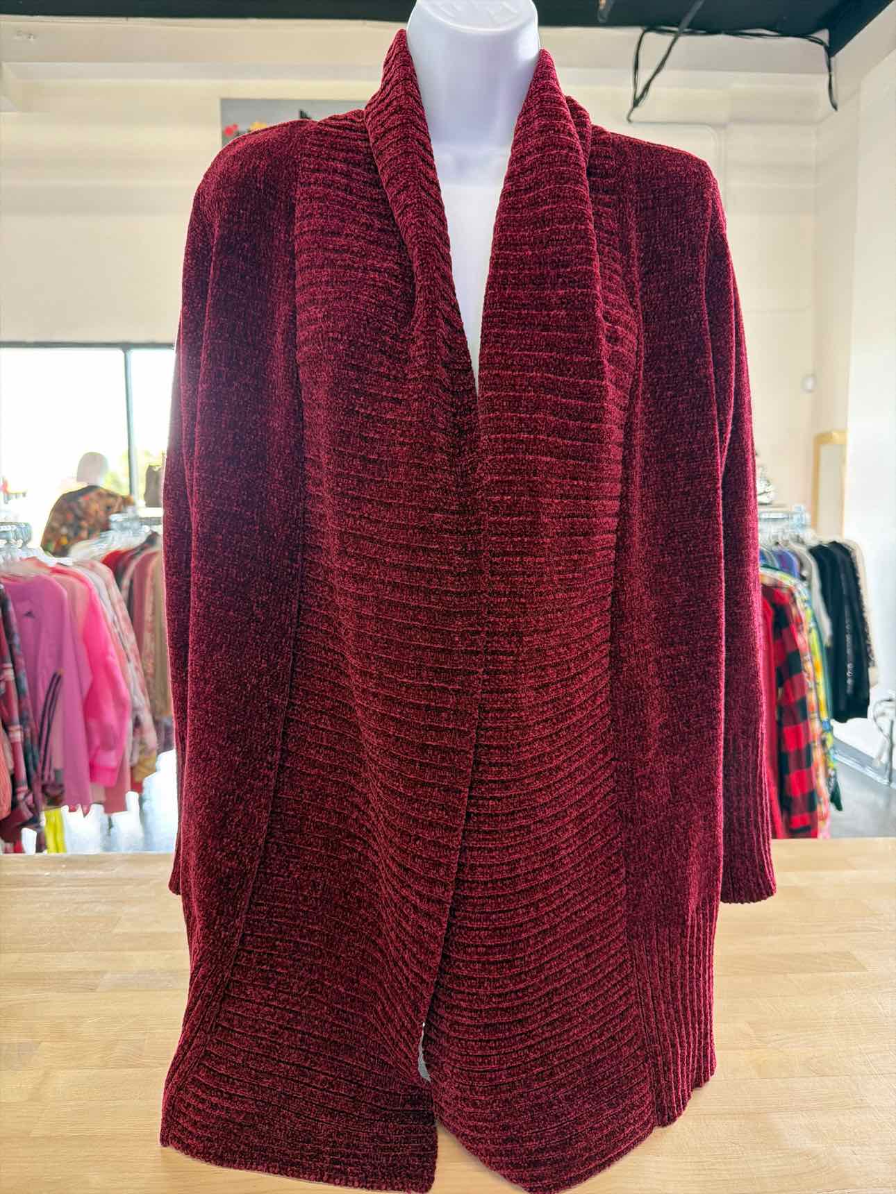 Seven 7 Size S Burgundy Cardigan