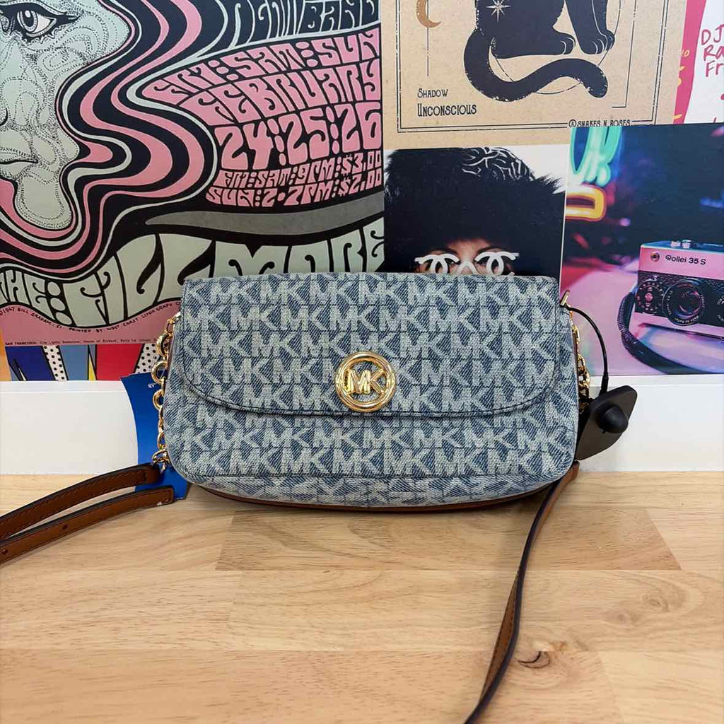 Michael Kors Nolita Small Logo Jacquard Denim Crossbody Bag