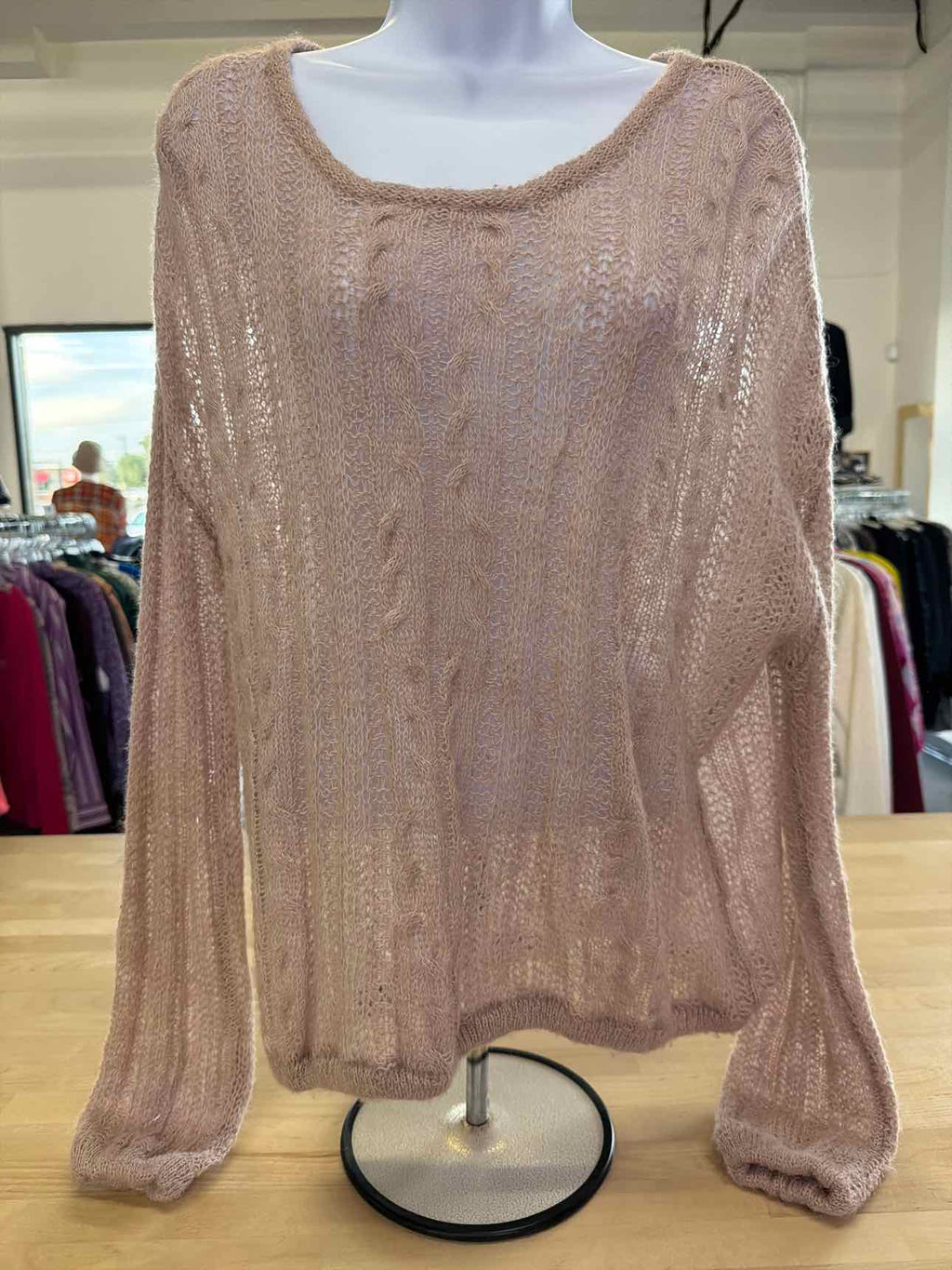 Free People Size M Pink Knit Sweater