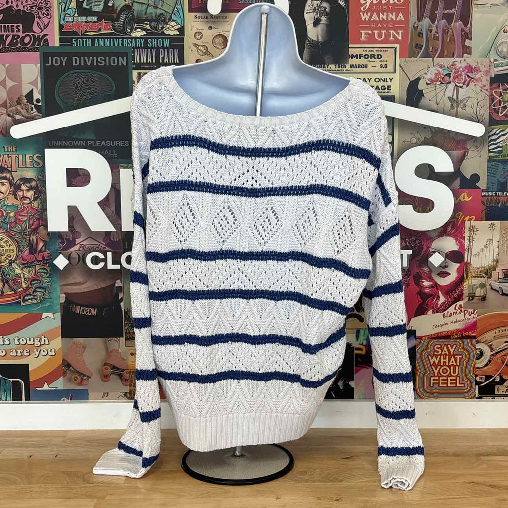Lauren Ralph Lauren Women's Striped Pointelle Cotton-Blend Sweater