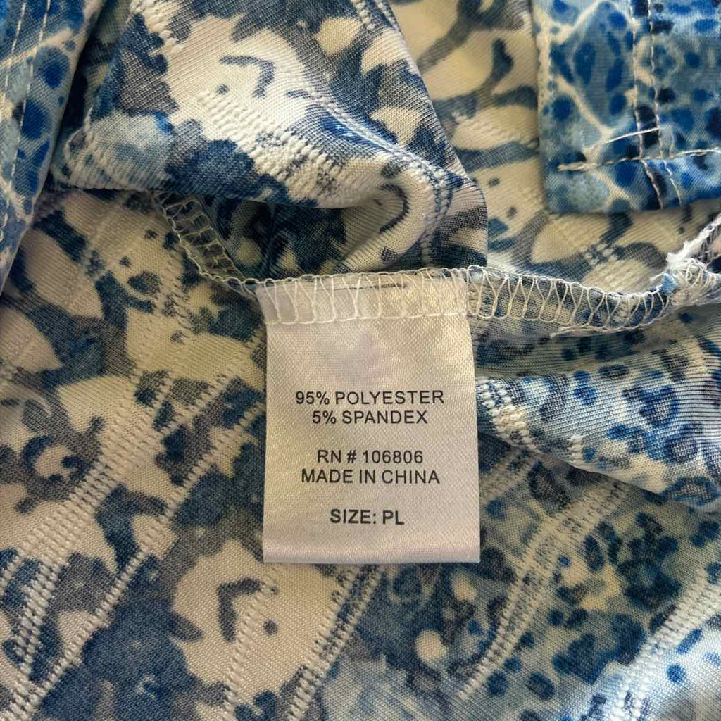 Emily Daniiels Size PL Blue White Preloved Blouse LS