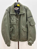 Harley Davidson Size L Mens Olive Green Bomber Flight Jacket