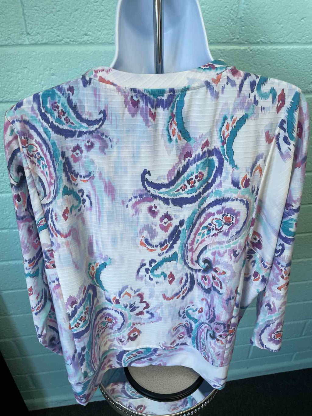 Westbound Size PL Purple/Teal Knit Top