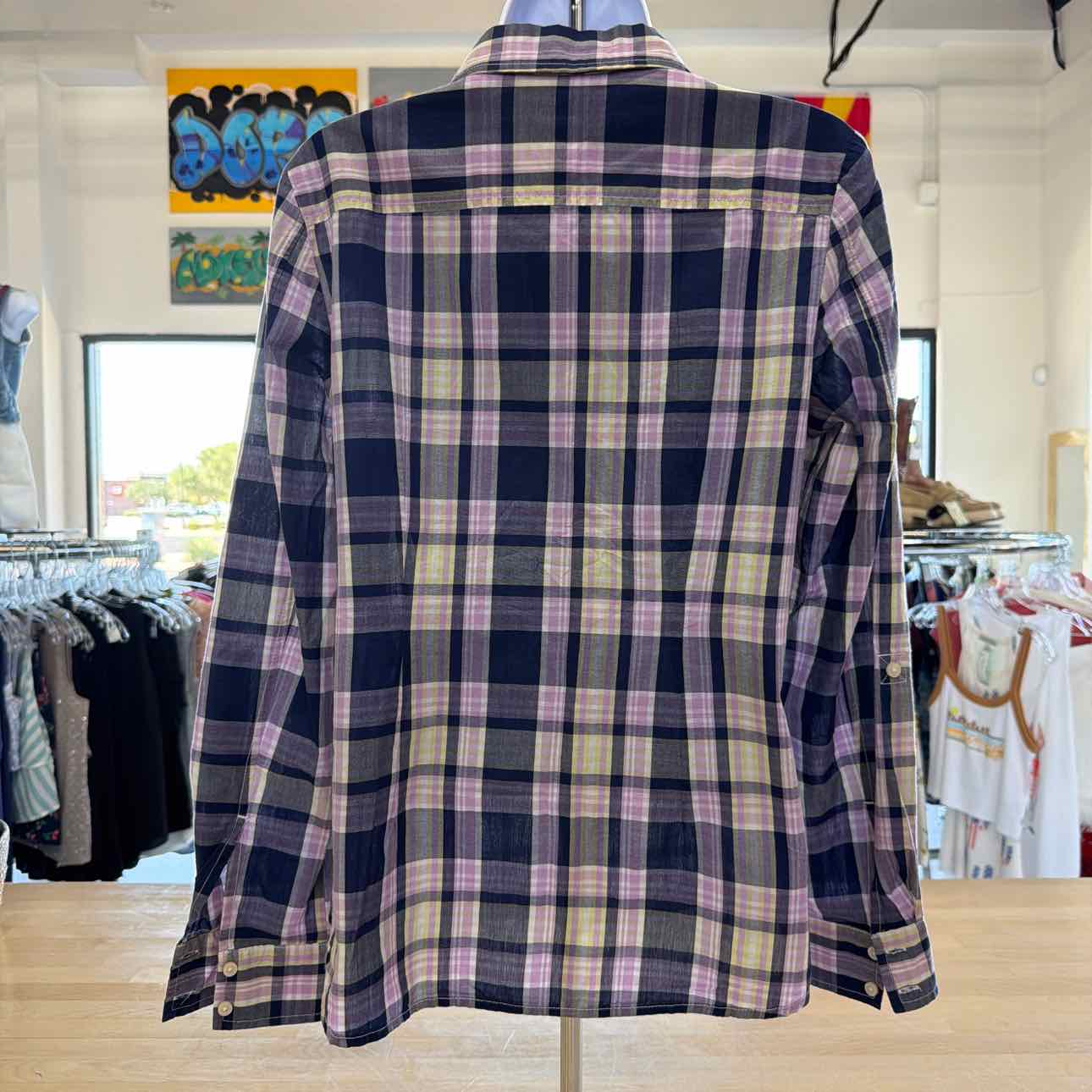Tommy Hilfiger Size M Blue Purple New Button Down LS