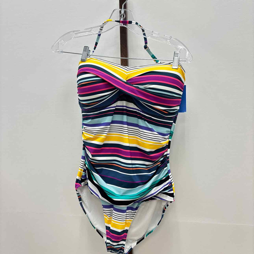 Anne Cole Women's Striped Twist-Front One-Piece Swimsuit - Multi