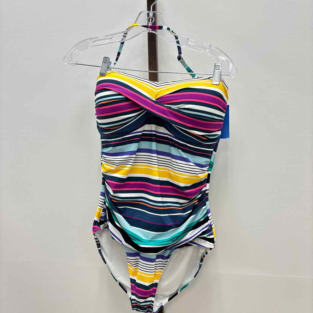 Anne Cole Women's Striped Twist-Front One-Piece Swimsuit - Multi