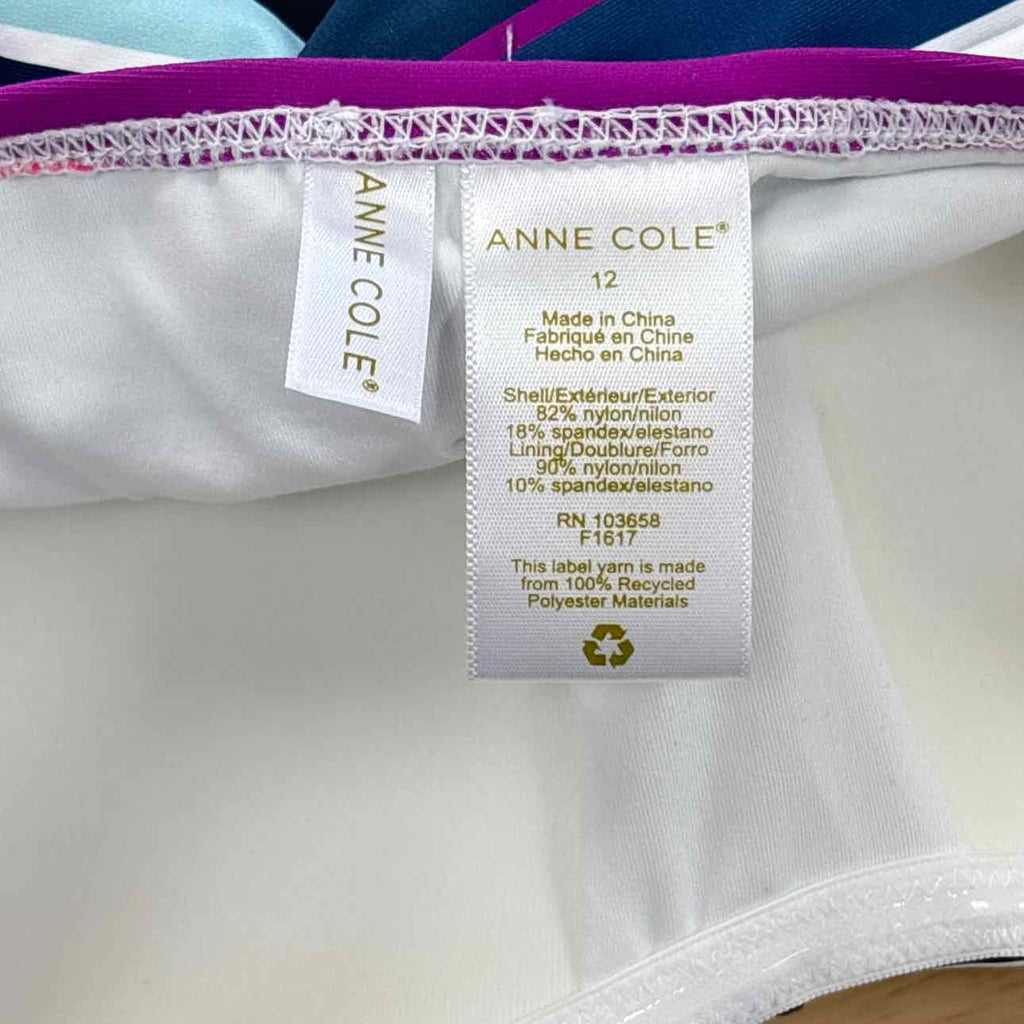 Anne Cole Women's Striped Twist-Front One-Piece Swimsuit - Multi