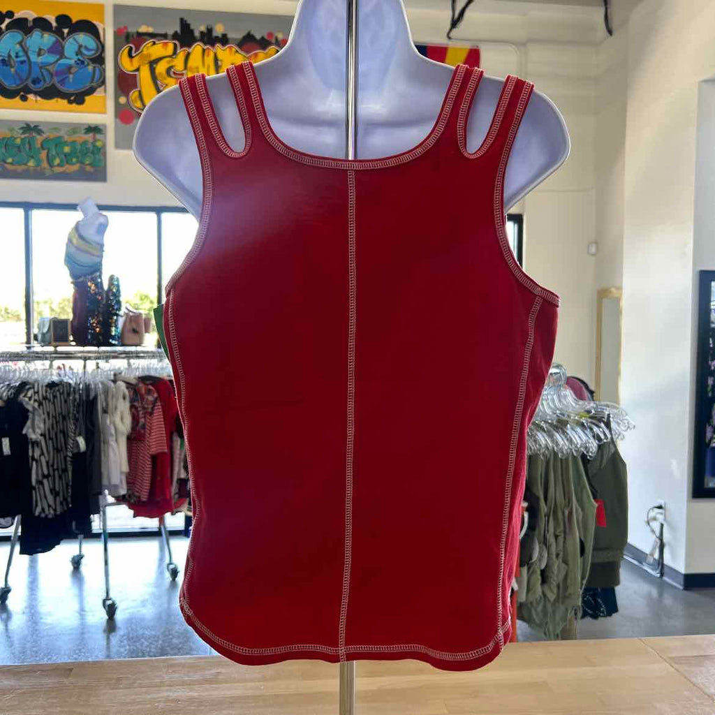 Wear Size XL Red Cotton Preloved Tank