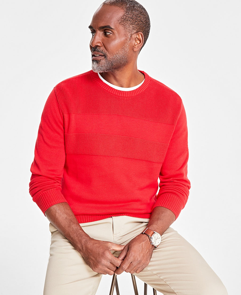 Club Room Men's Textured Cotton Sweater