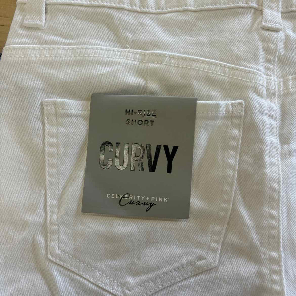 Celebrity Pink Juniors' 4" High-Rise Curvy Denim Shorts - White - 7