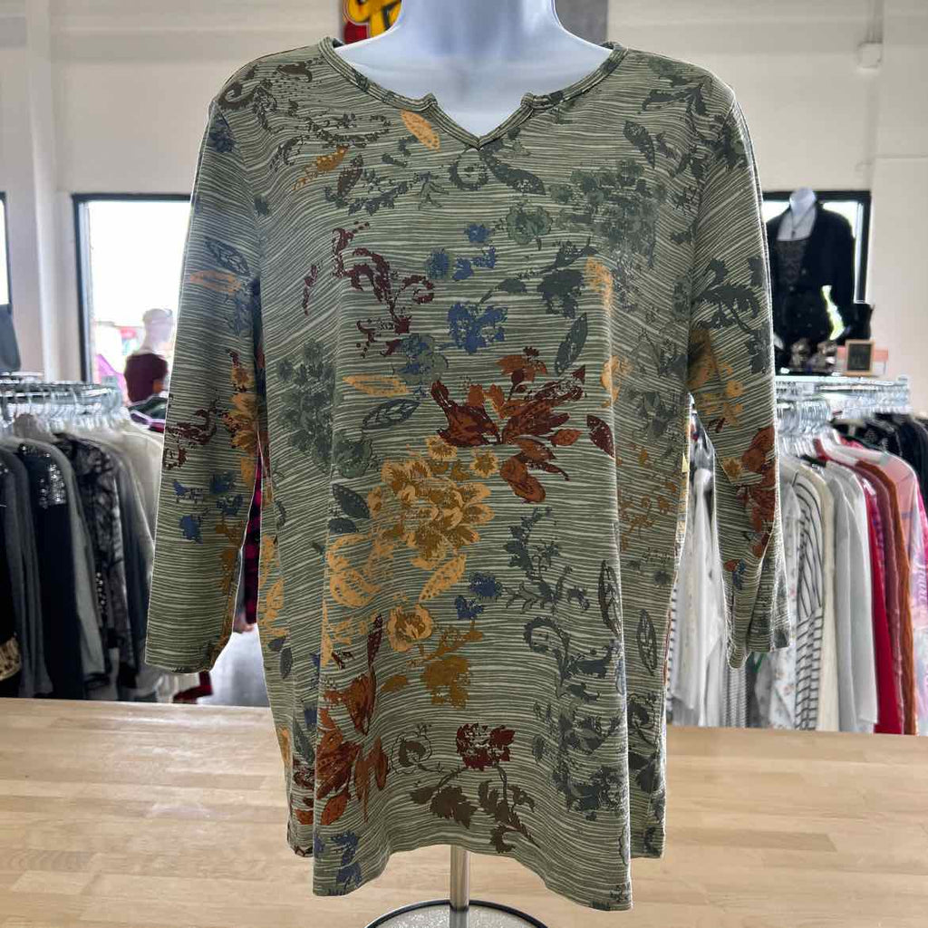 Christopher & Banks Size L Green Blouse