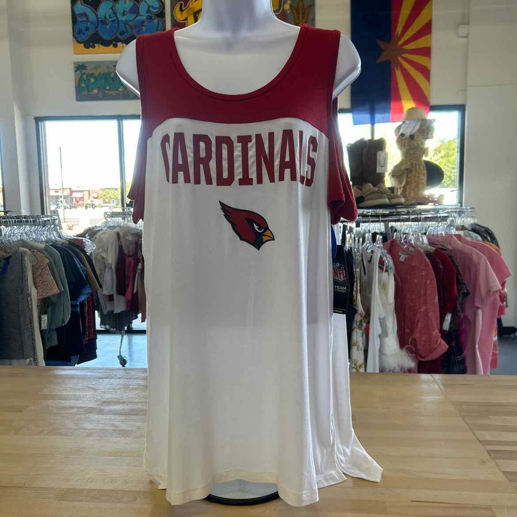 Arizona Cardinals Majestic Women's Pure Dedication Open Shoulder T-Shirt - White