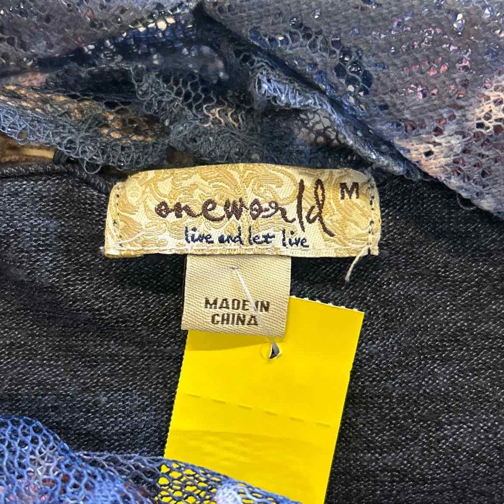 one world Size M Blue Blouse