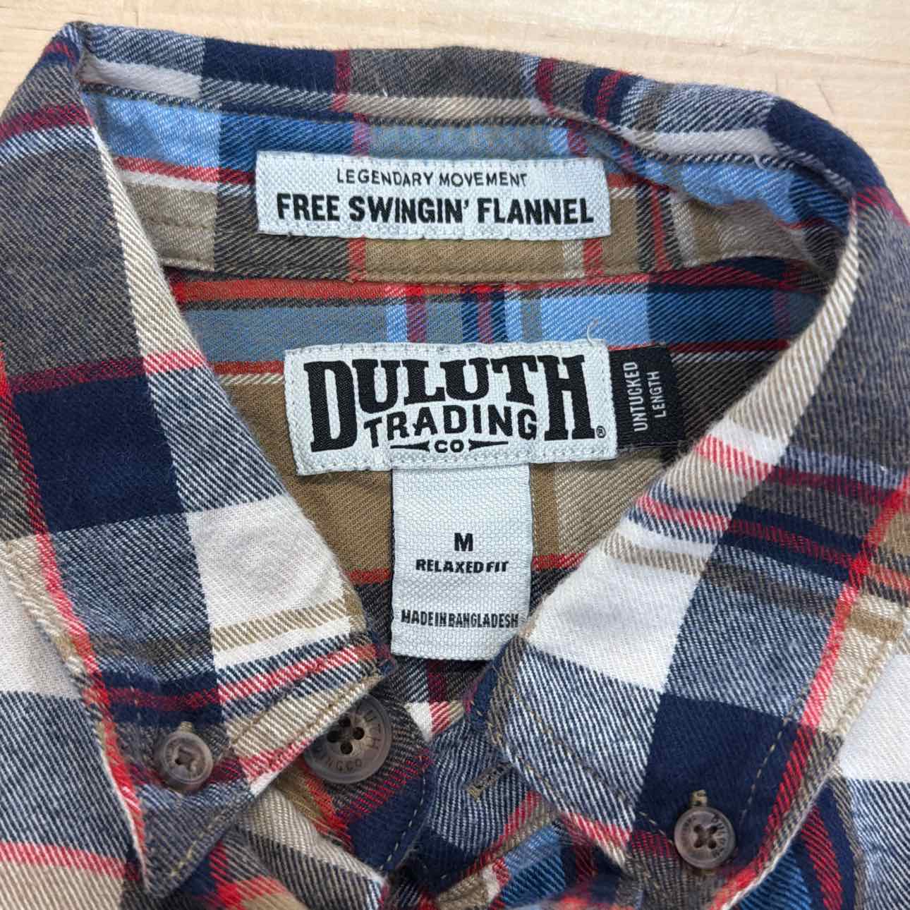 Duluth Size M brown/blue Preloved MENS Button Down Shirt