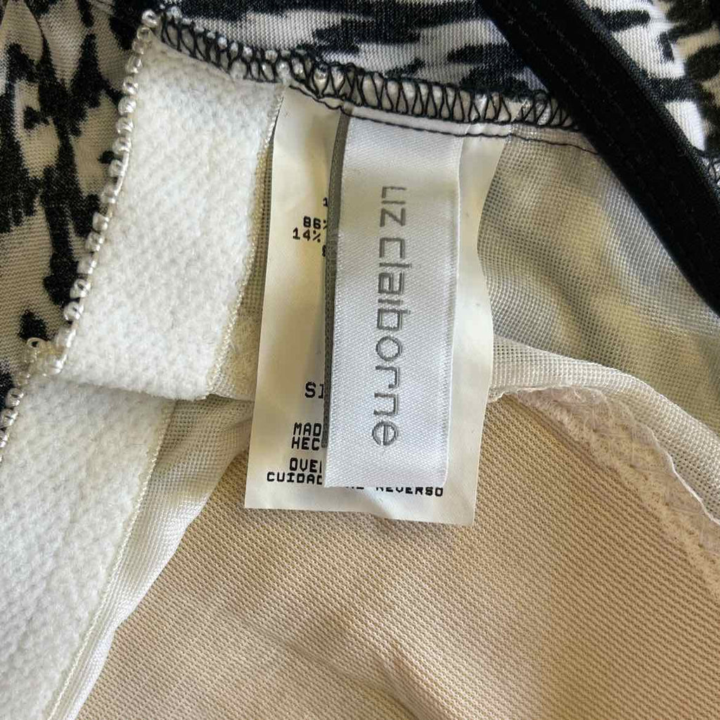 Liz Claiborne Size 10 Black White New Swimsuit