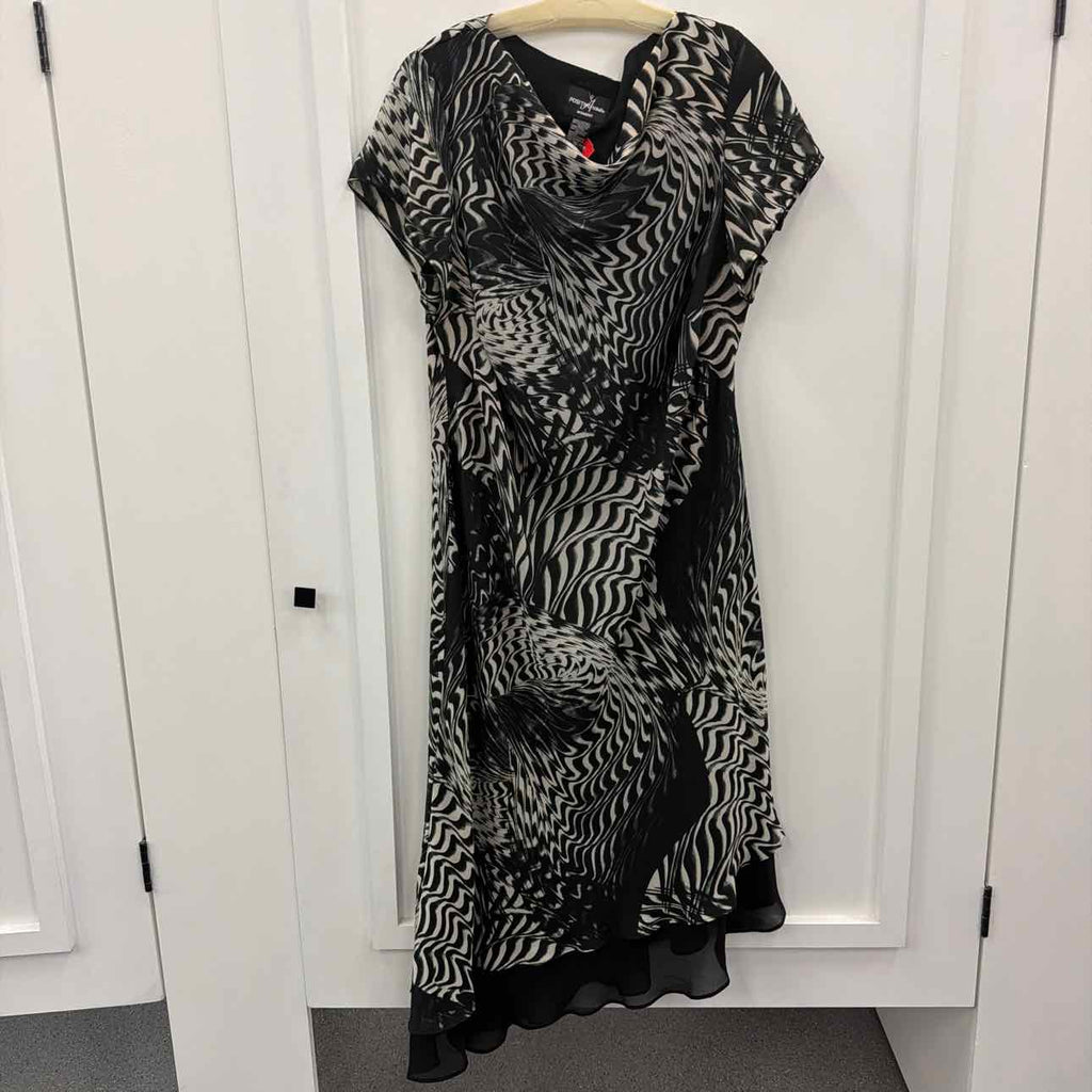 Positive Attitude Size 20 Black & beige Polyester Preloved Dress
