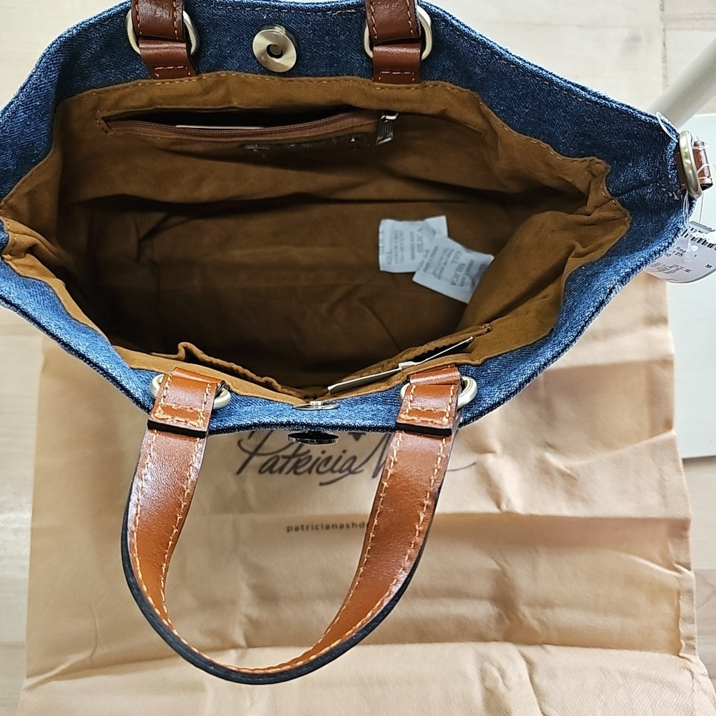 Patricia Nash Varedo Medium Denim Satchel Dark Denim