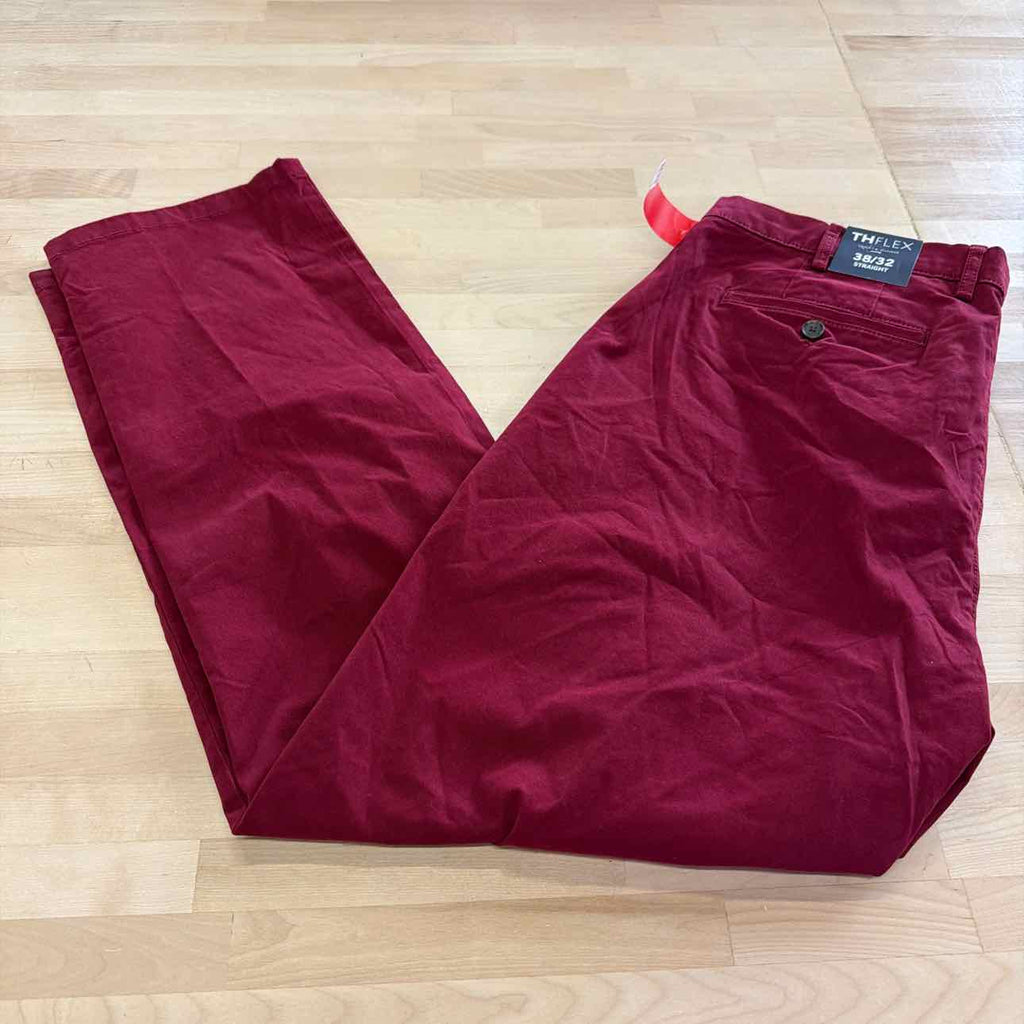 Tommy Hilfiger Men's Straight-Fit Denton Flex Chino Pants - Rouge