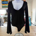 Free People Size S Black Preloved Bodysuit