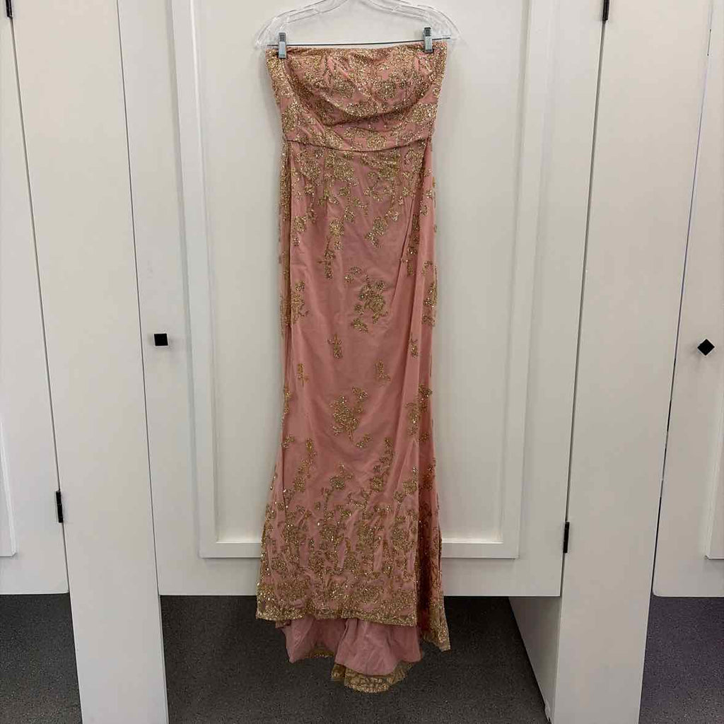 a.drea Size M Pink Gold Sequined Preloved Formal Dress