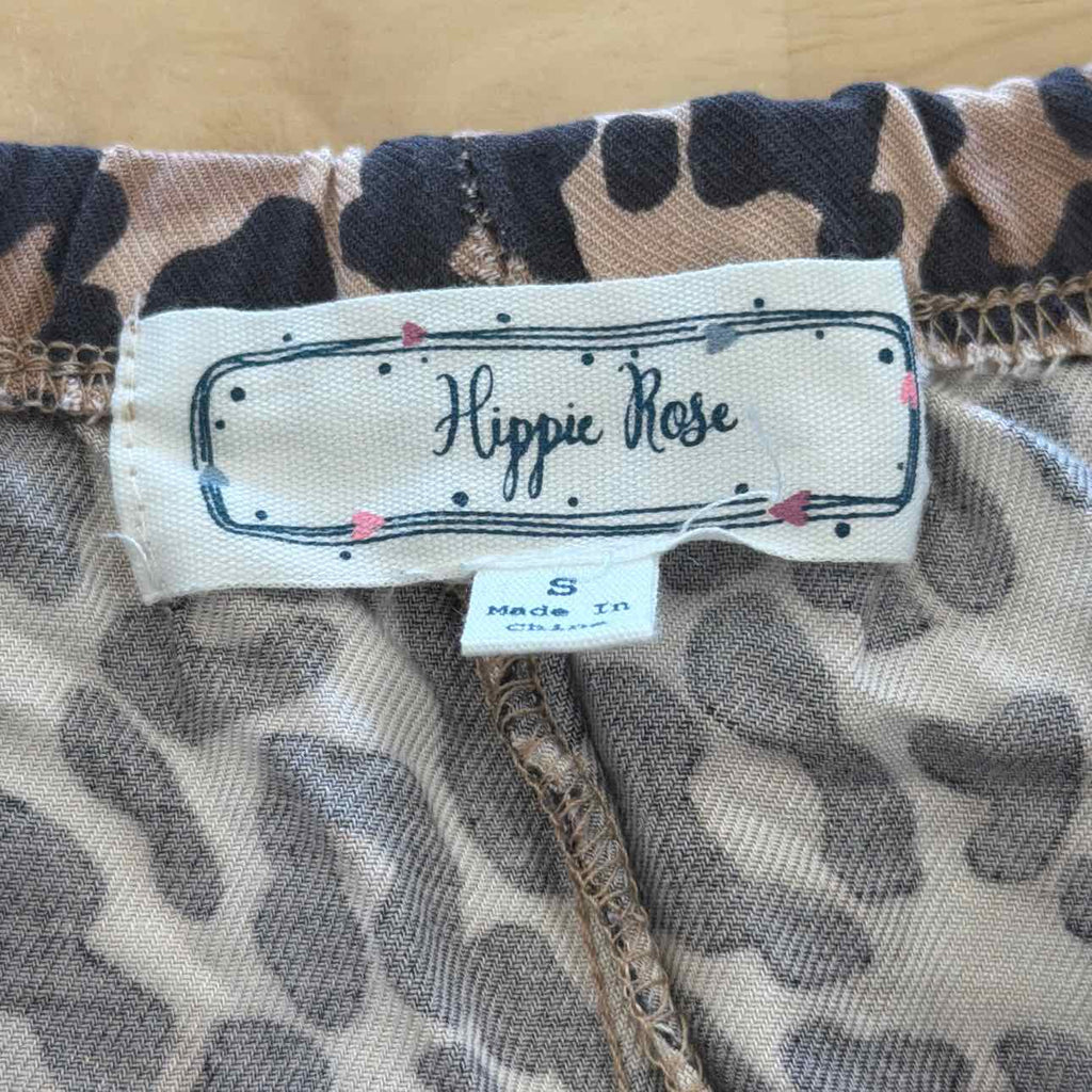 hippie rose Women Size S  Brown New Shorts  Leopard Pull-on Drawstring Shorts