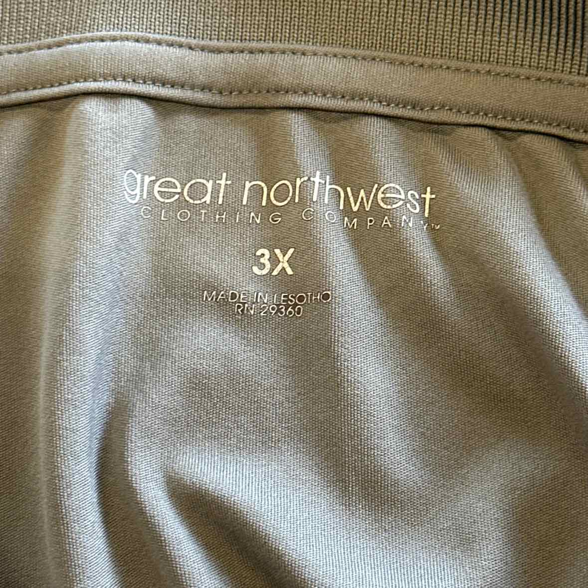 Great Northwest Size 3XL Green MENS Polo