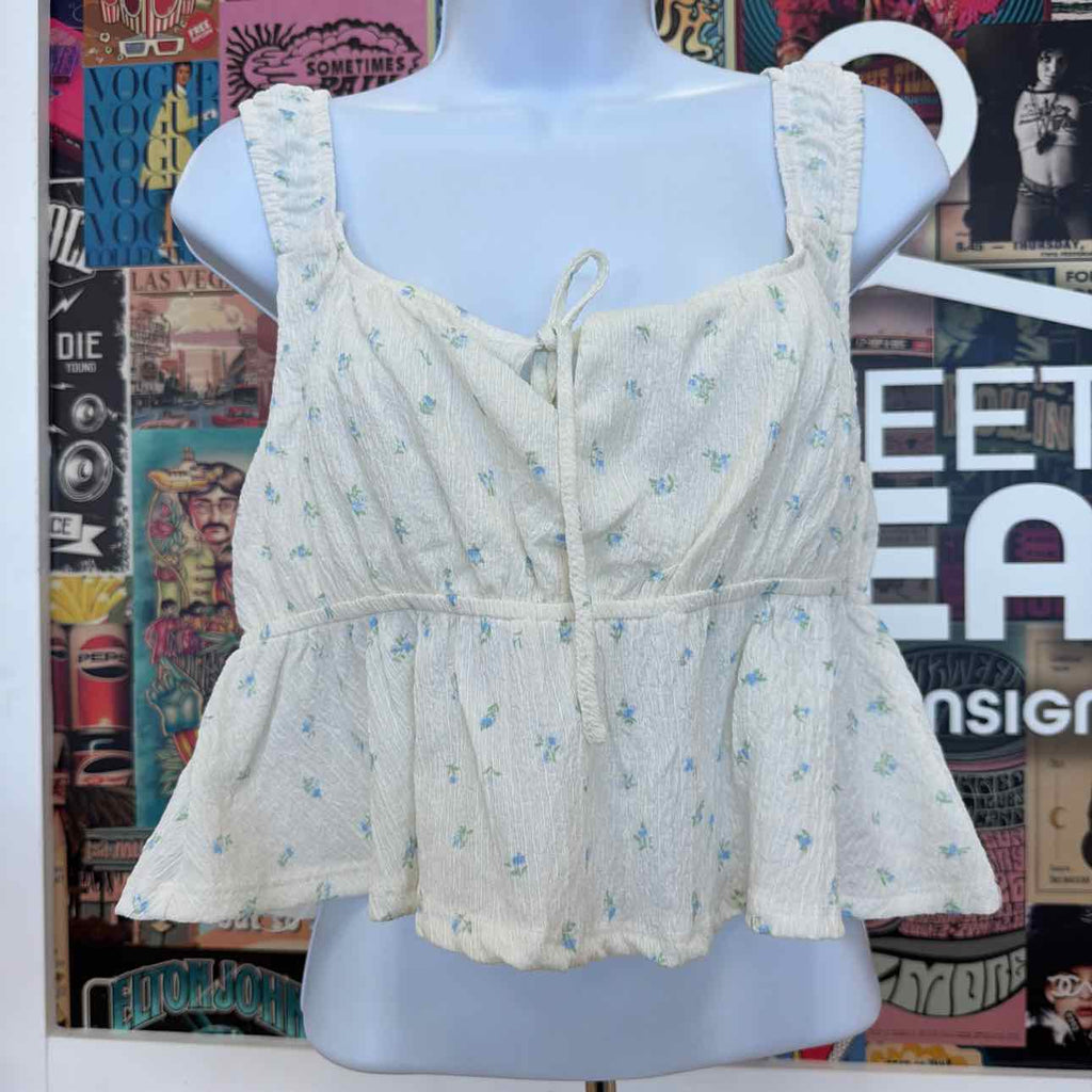 pink rose Size L White Blue New Tank