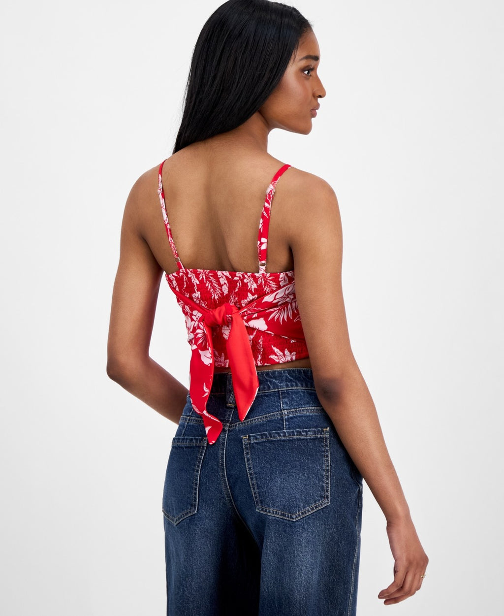 Madden Girl Size L Hibiscus Bandana Top
