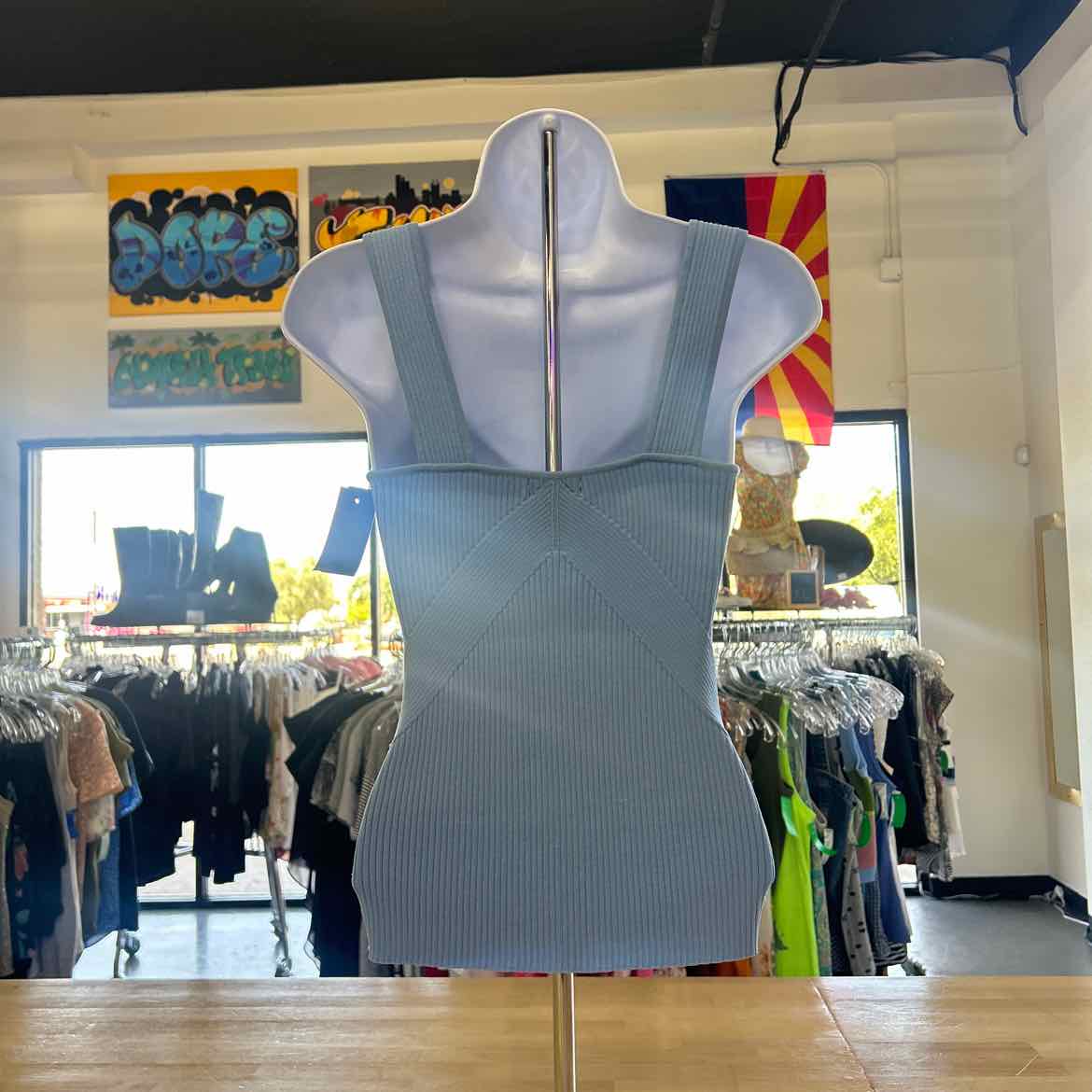 Halogen Size XS Blue Knit Preloved Tank