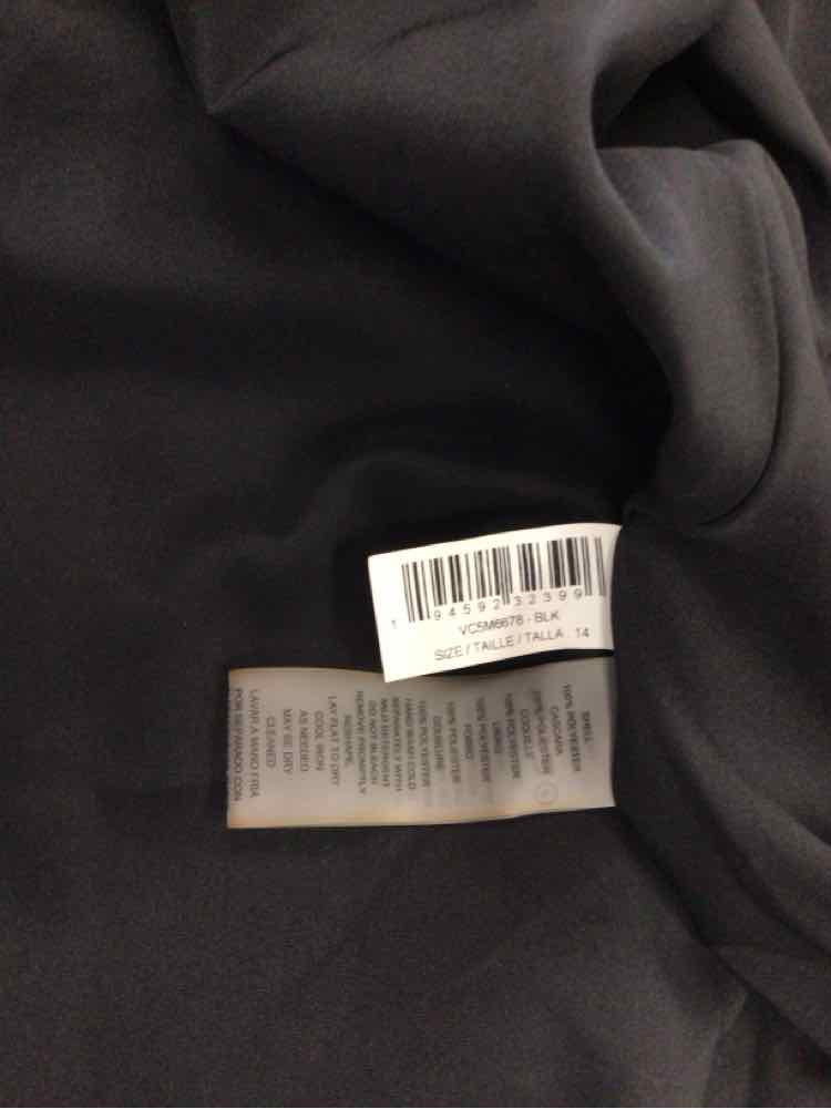 Vince Camuto Size 14 Crepe Sleeveless Fit & Flare Dress - Black