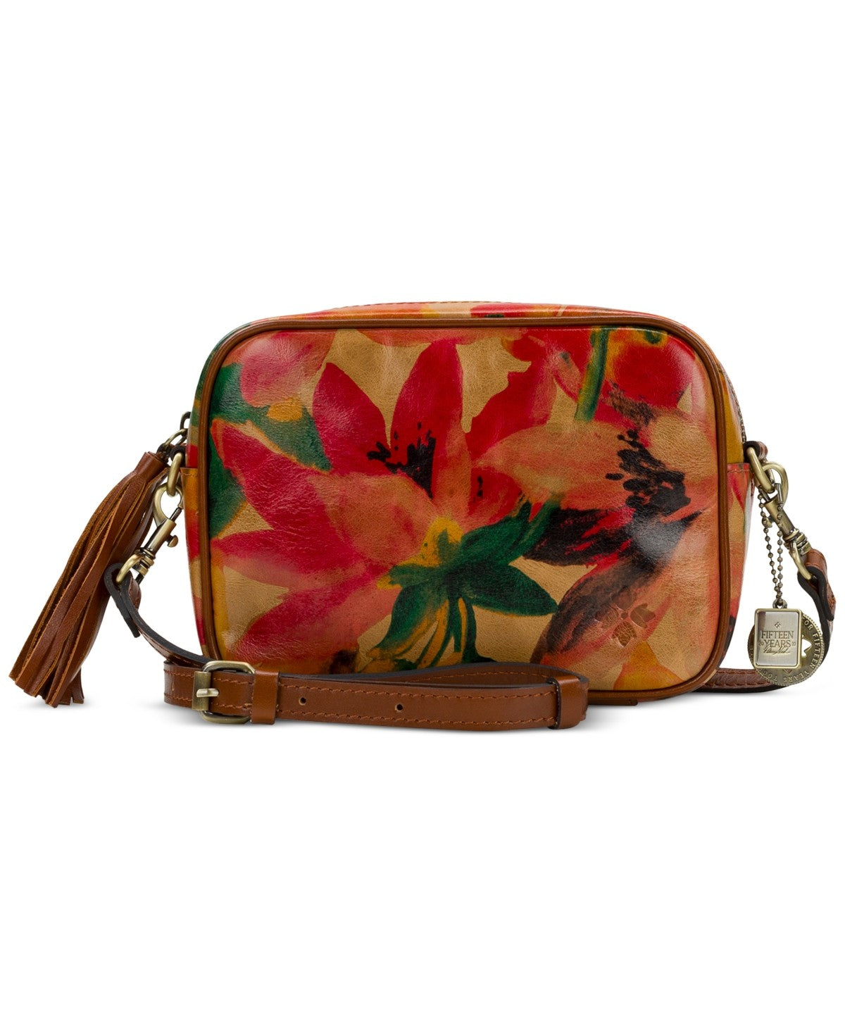 Patricia Nash Josie Red SprngMult Leather Crossbody NWT