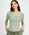 Just Polly Size XS Mesh Two-Fer Long-Sleeve