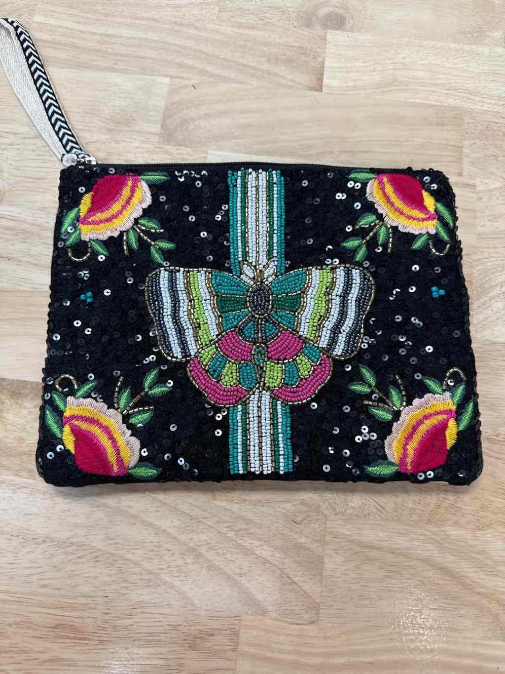 America and Beyond Multi Colors Wristlet Canvas Wallet