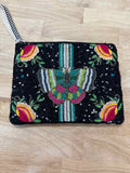 America and Beyond Multi Colors Wristlet Canvas Wallet