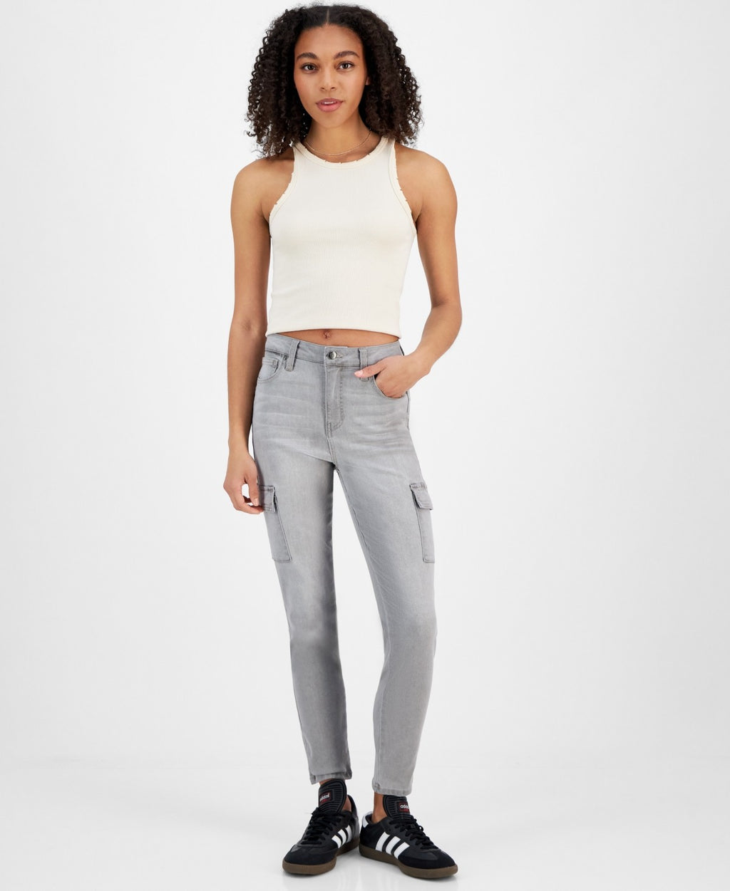 Celebrity pink Size 0 Mid-Rise Cargo Skinny Jeans - Grey