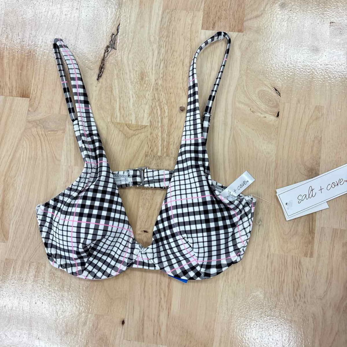 Salt + Cove Size M Plaid Underwire Bikini Top
