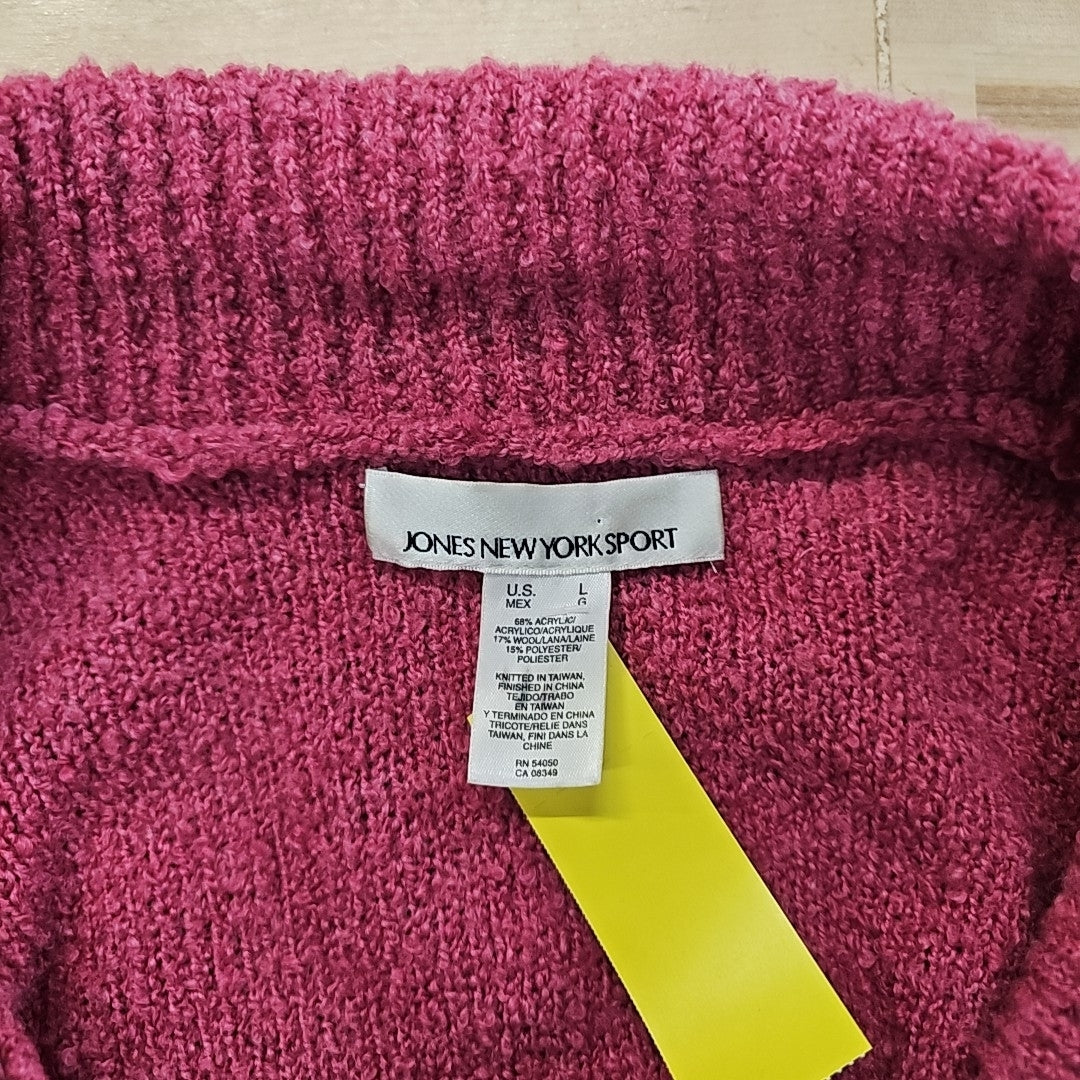 Jones New York Size L Pink Cardigan