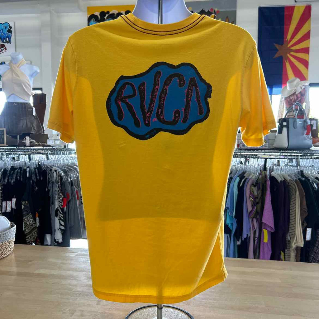 RVCA Size M Yellow Preloved MENS T-shirt
