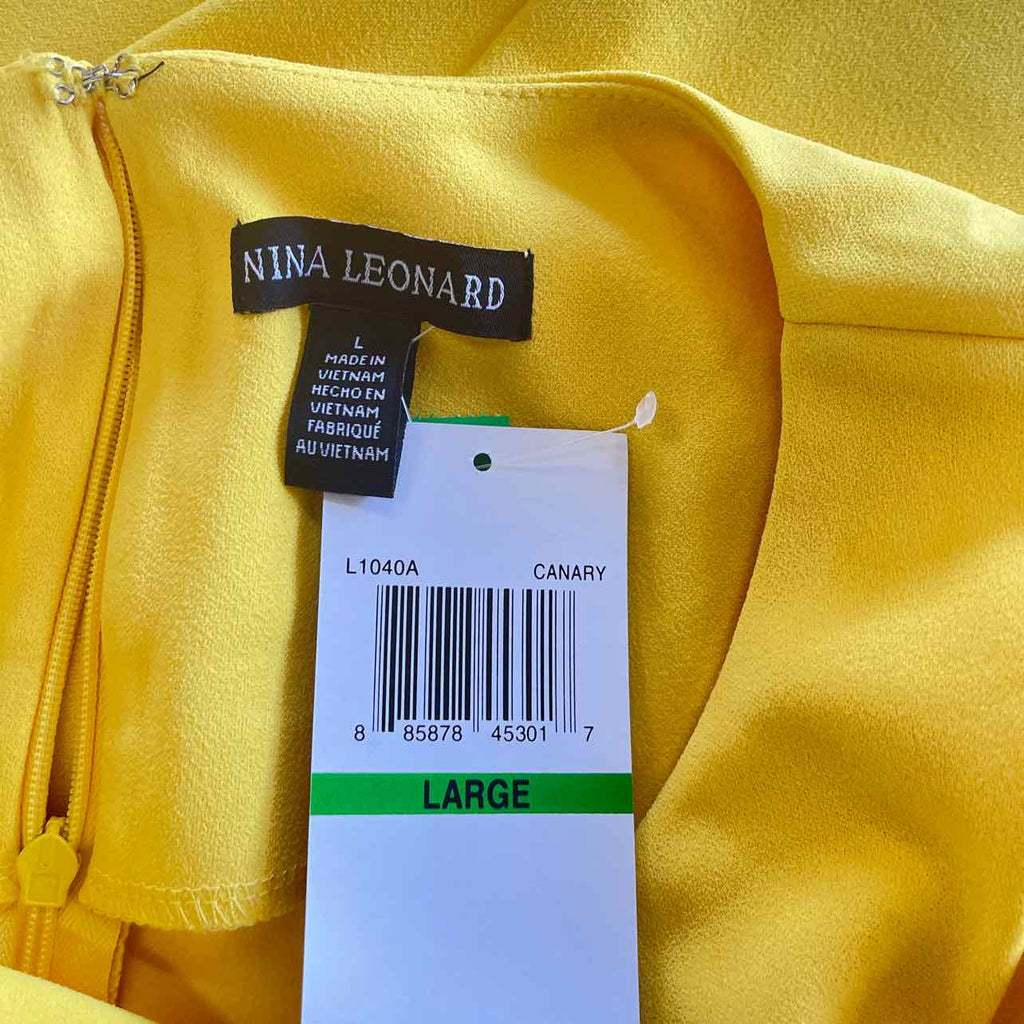 Nina Leonard Size L Yellow New Dress